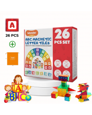 Magnetic Building Blocks 52Pcs Alphabet Construction Toys, κιτ περιλαμβάνει 26 μαγνητικά παράθυρα και 26 γράμματα Alfabet