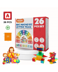 Magnetic Building Blocks 52Pcs Alphabet Construction Toys, Kit Include 26 Magnetic Windows and 26 Alfabet Letters