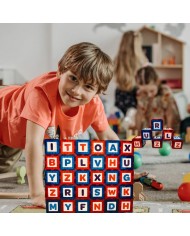 Magnetic Building Blocks 52Pcs Alphabet Construction Toys, κιτ περιλαμβάνει 26 μαγνητικά παράθυρα και 26 γράμματα Alfabet