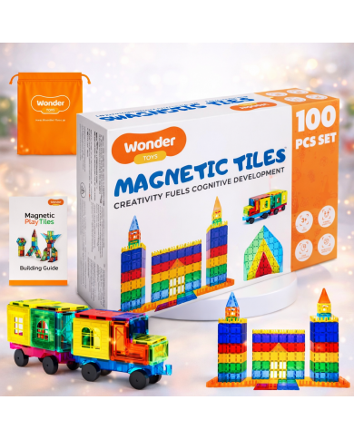 Classic Magnetic Blocks 100 Pieces The Original Magnetic Building Toys for Boys and Girls Ages 3 4 5 6