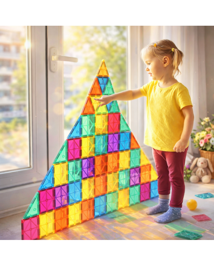 Classic Magnetic Blocks 100 Pieces The Original Magnetic Building Toys for Boys and Girls Ages 3 4 5 6