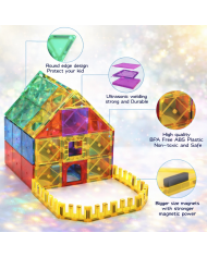 Classic Magnetic Blocks 64 Pieces The Original Magnetic Building Toys for Boys and Girls Ages 3 4 5 6