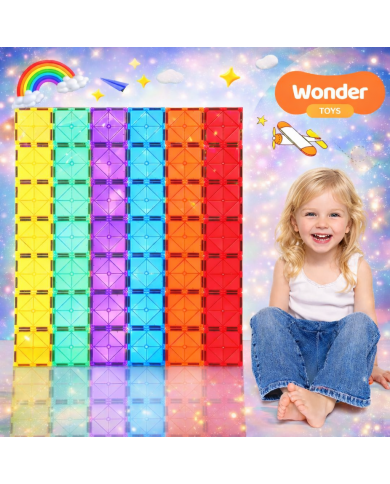 Classic Magnetic Blocks 64 Pieces The Original Magnetic Building Toys for Boys and Girls Ages 3 4 5 6