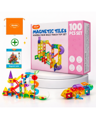 Running Ball 100 Pieces, Set of Magnetic Building Blocks and Building Blocks, Educational Toys for Children