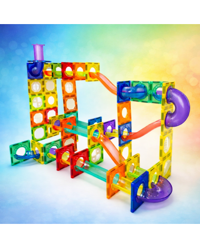 Running Ball 100 Pieces, Set of Magnetic Building Blocks and Building Blocks, Educational Toys for Children