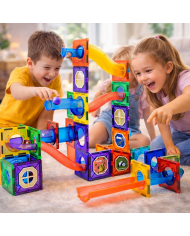 Running Ball 100 Pieces, Set of Magnetic Building Blocks and Building Blocks, Educational Toys for Children