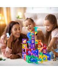Running Ball 100 Pieces, Set of Magnetic Building Blocks and Building Blocks, Educational Toys for Children