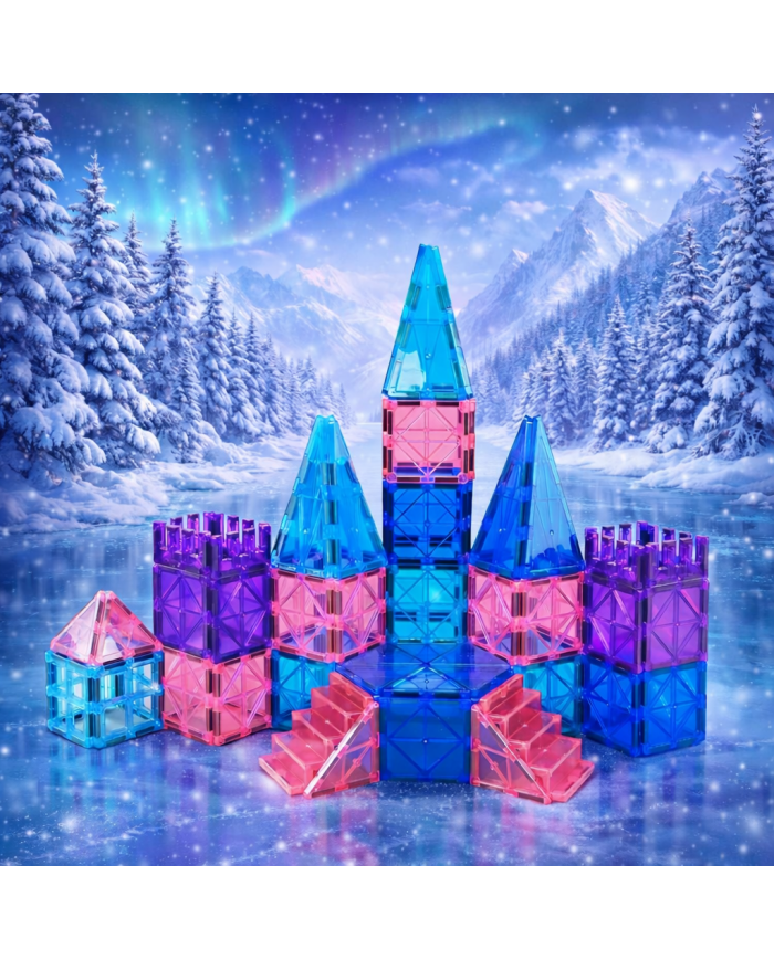 Frozen Princess Castle 34 Pieces Magnetic Tiles, Perfect Birthday Gift