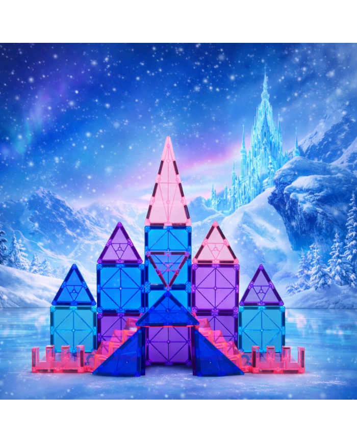 Frozen Princess Castle 34 Pieces Magnetic Tiles, Perfect Birthday Gift