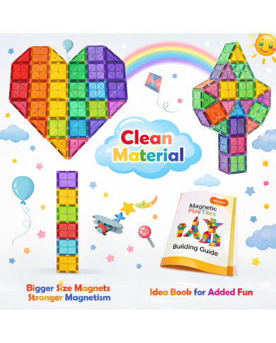 Magnetic Building Blocks 52Pcs Alphabet Construction Toys, Kit Include 26 Magnetic Windows and 26 Alfabet Letters