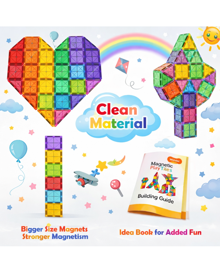 Magnetic Building Blocks 52Pcs Alphabet Construction Toys, κιτ περιλαμβάνει 26 μαγνητικά παράθυρα και 26 γράμματα Alfabet