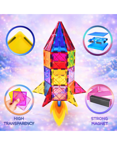 Magnetic Building Blocks 52Pcs Alphabet Construction Toys, κιτ περιλαμβάνει 26 μαγνητικά παράθυρα και 26 γράμματα Alfabet