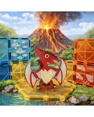 Dinosaur Magnetic Tiles Construction Set – 63 Pieces
