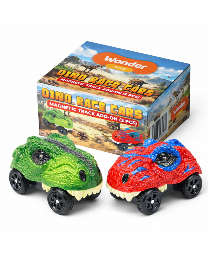 Dino Race Cars Electric Magnetic Track Add-On (2 Cars)