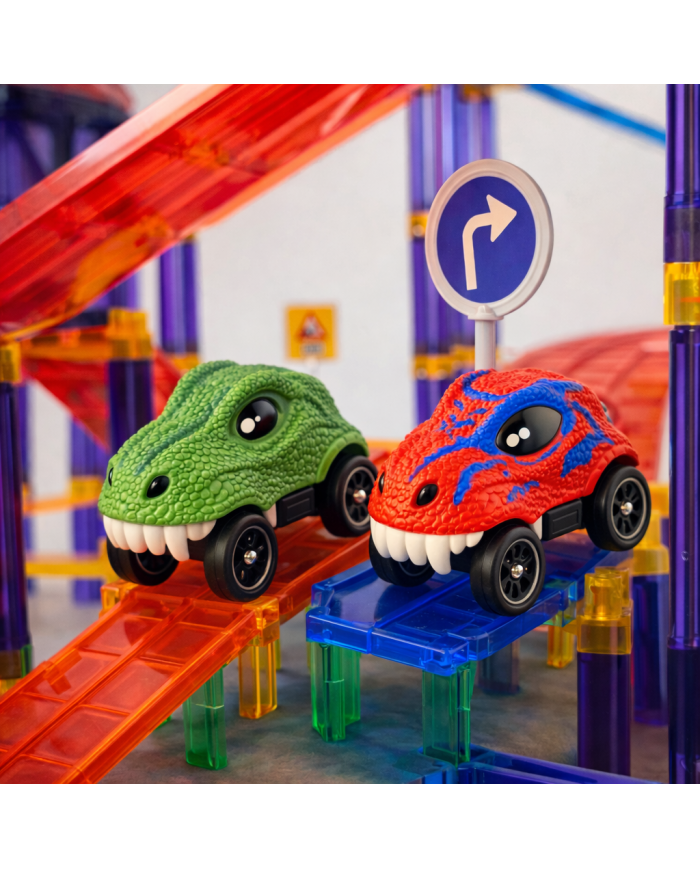 Dino Race Cars Electric Magnetic Track Add-On (2 Cars)