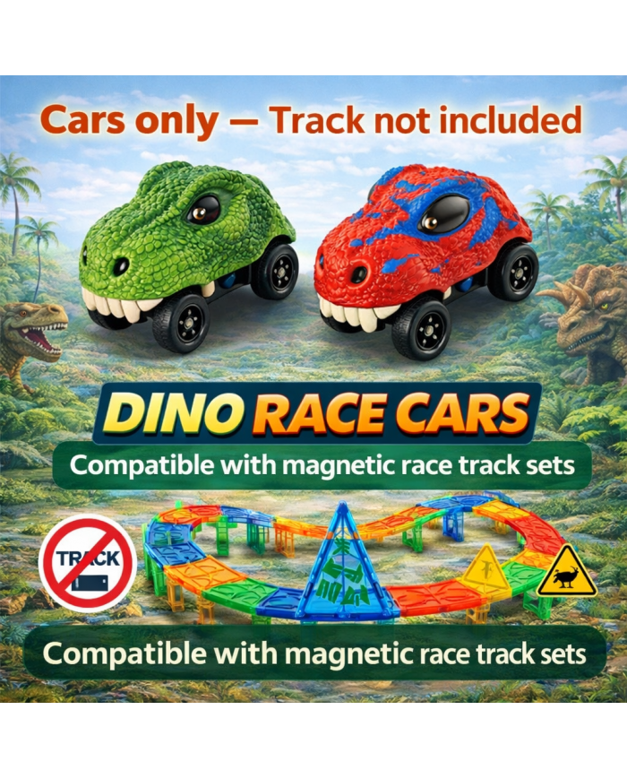 Dino Race 2 Cars Electric Magnetic Track Add-On